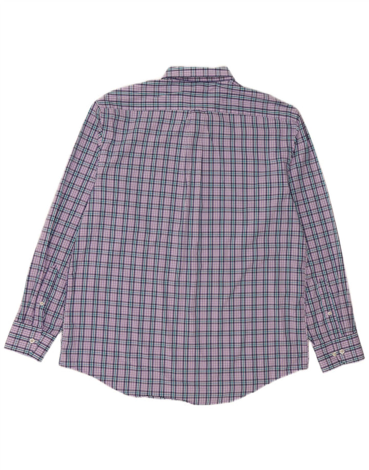 Camicia in flanella da uomo IZOD, cotone a quadri viola grande