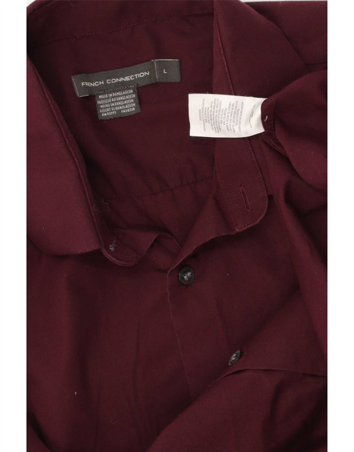Camicia da uomo French Connection grande in cotone bordeaux
