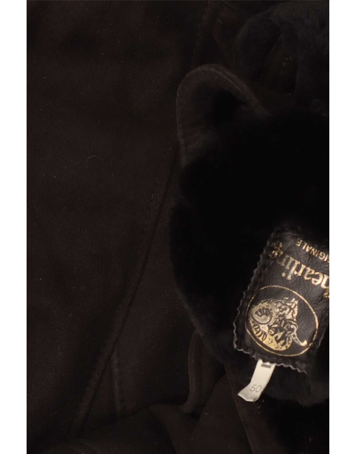 Giubbotto in shearling vintage da uomo IT 50 Large Nero