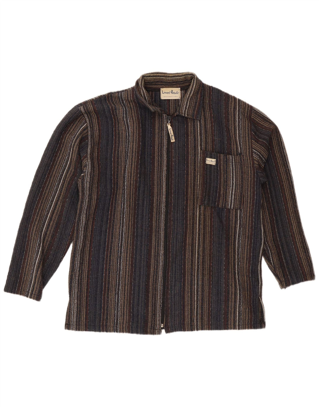 Camicia vintage da uomo in flanella, acrilico multicolore medio