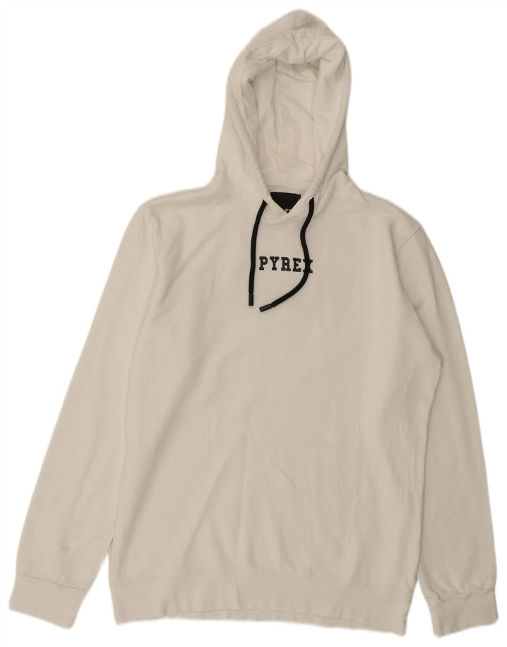 Felpa con cappuccio grafica da uomo Pyrex XL in cotone bianco