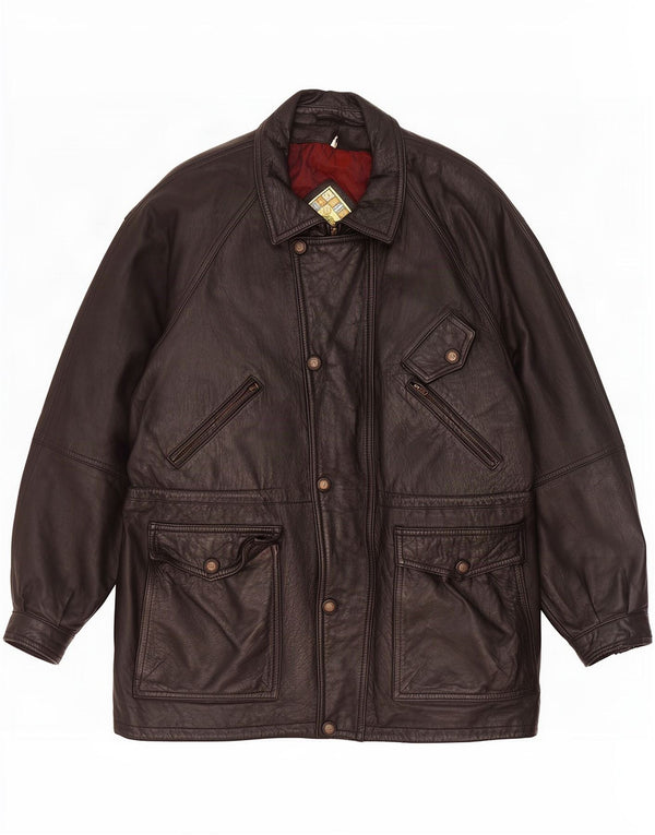 Giacca in pelle da uomo Paco Calvari IT 54 2XL Nera