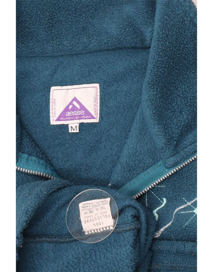 Maglione in pile oversize da donna con collo e zip Aesse UK 14 medio Turchese
