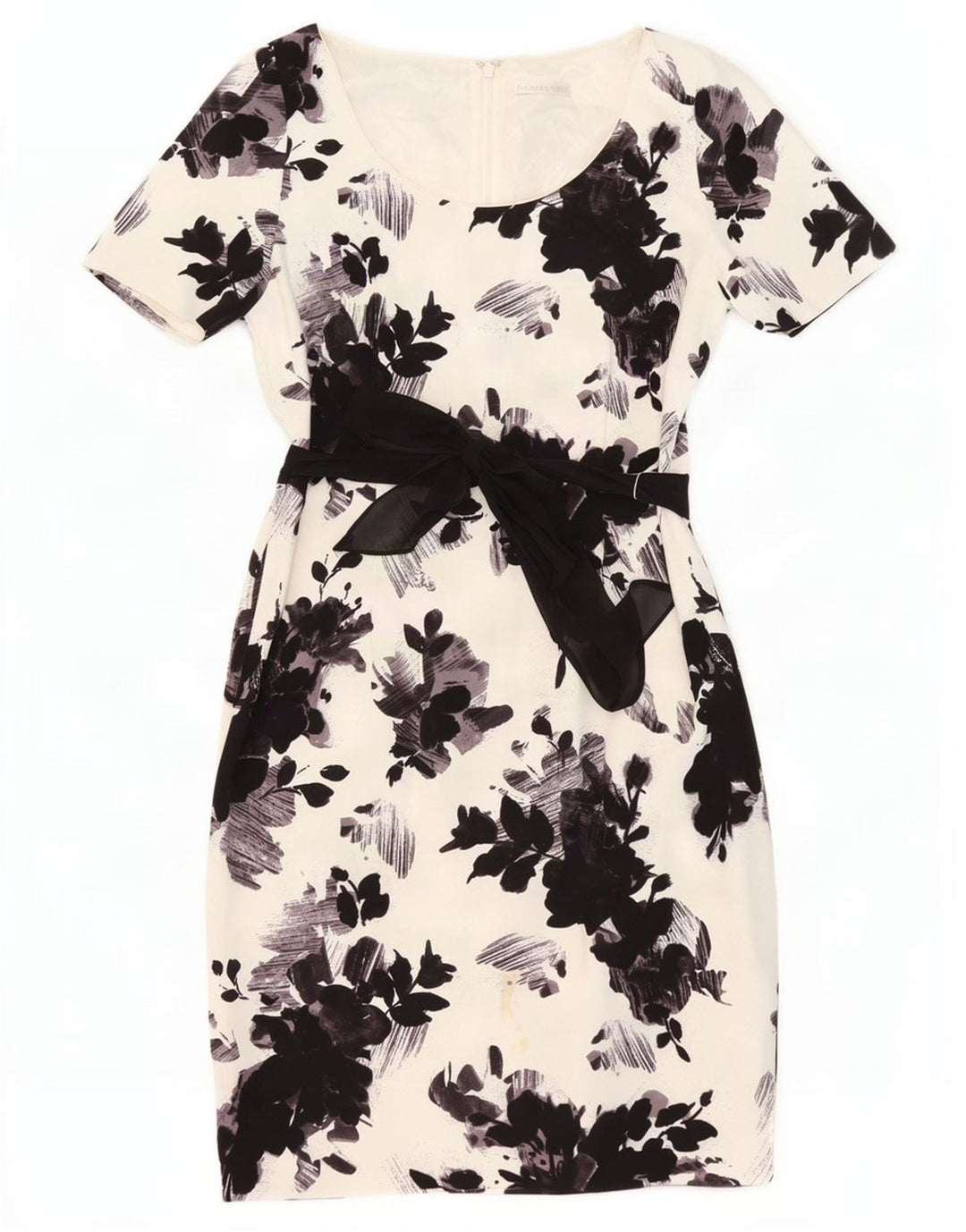 Abito tubino da donna Jacques Vert UK 14 Grande poliestere floreale bianco