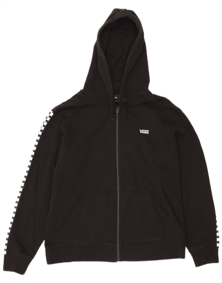Felpa con cappuccio e zip grafica da uomo Vans grande in cotone nero