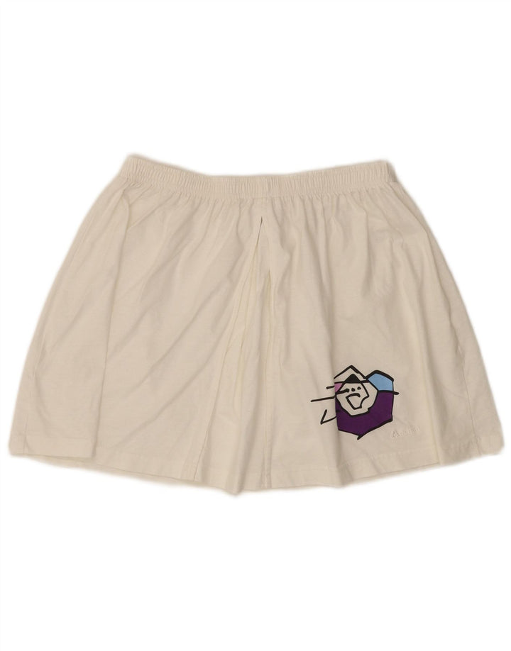 ACTIVE Womens Graphic Mini Skirt Medium W30 White Cotton