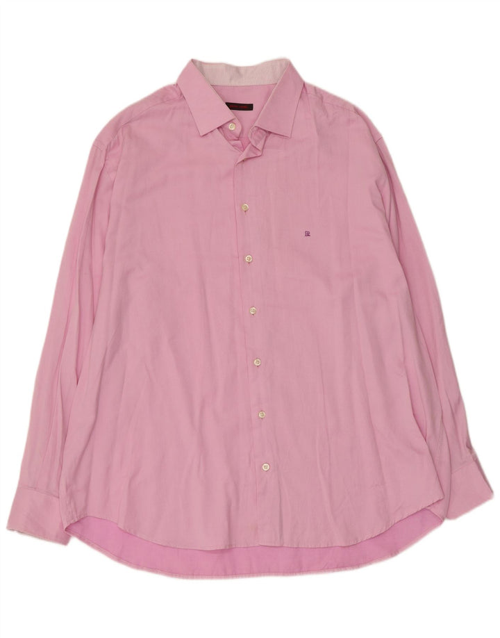 PIERRE CARDIN Camicia da uomo Taglia 47 2XL Cotone rosa