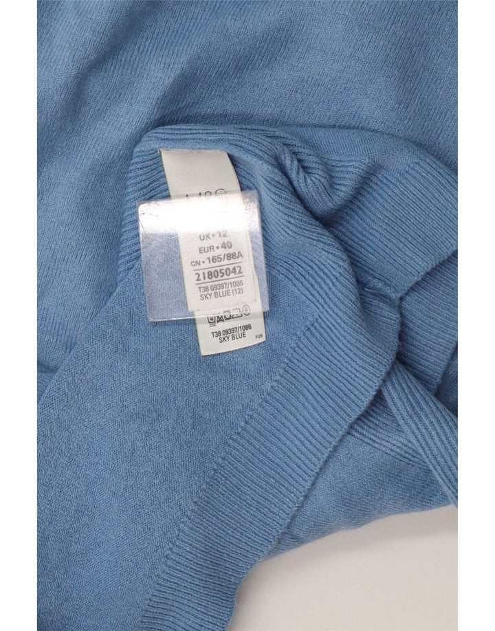 Maglione maglione con scollo a barca da donna Marks & Spencer UK 12 Acrilico blu medio