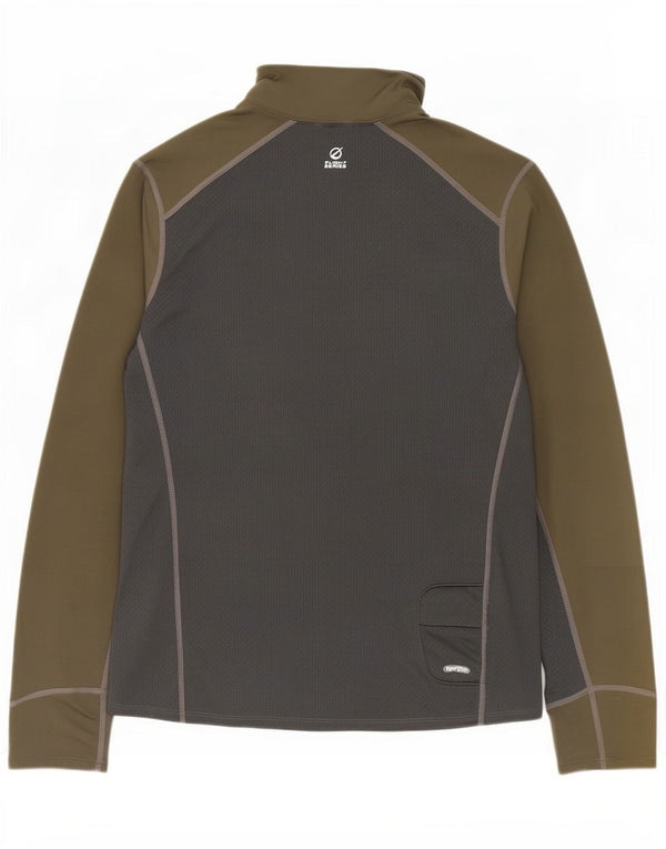 The North Face Mens Zip Neck Pullover Tracksuit Top Large Khaki Colourblock