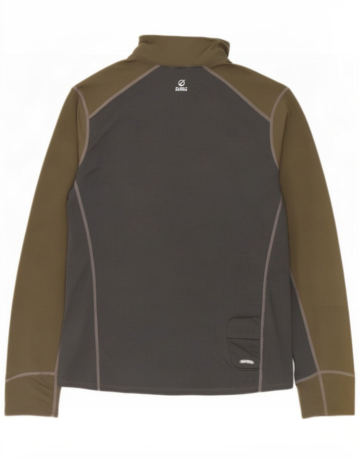 The North Face Uomo Pullover con zip Collo Tuta da ginnastica Top Large Khaki Colourblock