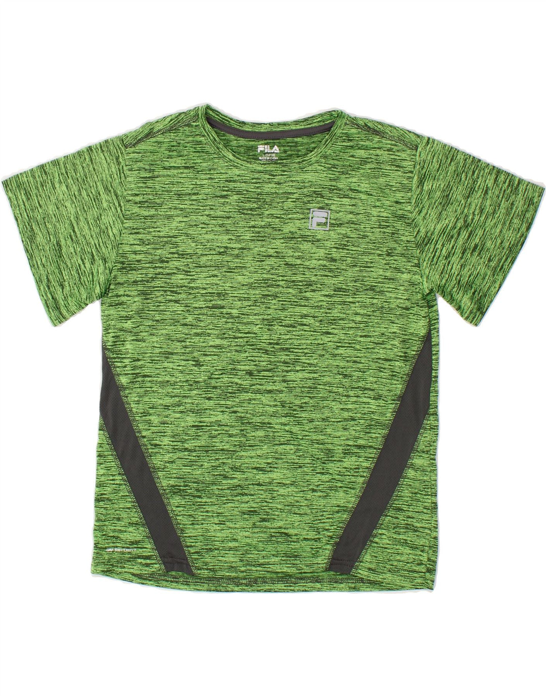 FILA Boys T-Shirt Top 14-15 Years Large Green Flecked Polyester Vintage Fila and Second-Hand Fila from Messina Hembry 