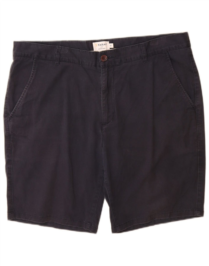 Pantaloncini chino da uomo Farah W36 grandi in cotone blu navy