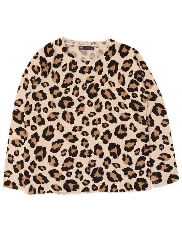 Maglione maglione con scollo a barca da donna Marks & Spencer UK 14 Beige medio