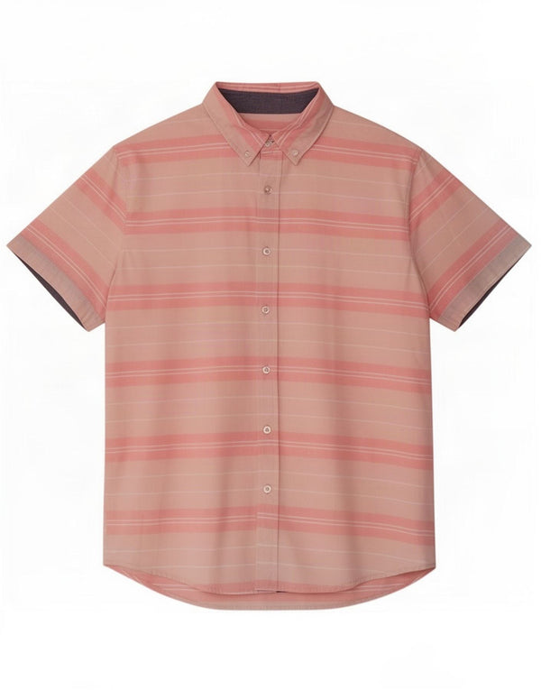 Camicia Lee da uomo a maniche corte, vestibilità regolare, in cotone a righe rosa medio