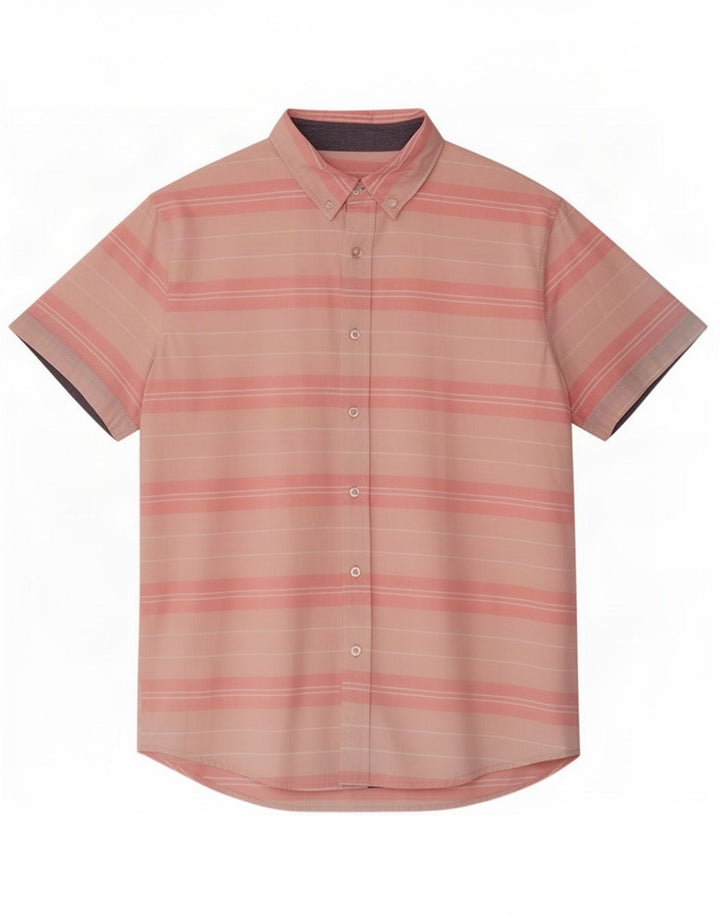 Camicia Lee da uomo a maniche corte, vestibilità regolare, in cotone a righe rosa medio