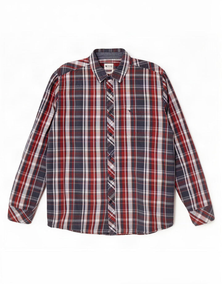 Camicia da uomo Regular Fit Mustang, cotone a quadri blu grandi