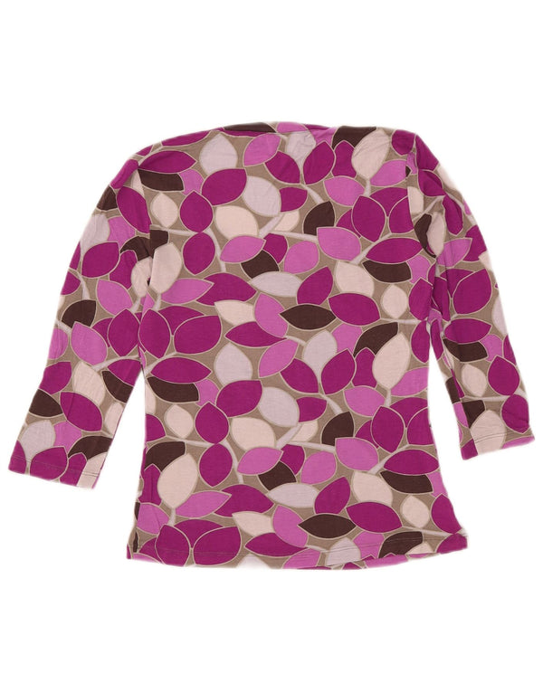 MARELLA Womens Top 3/4 Sleeve UK 8 Small Multicoloured Floral Viscose