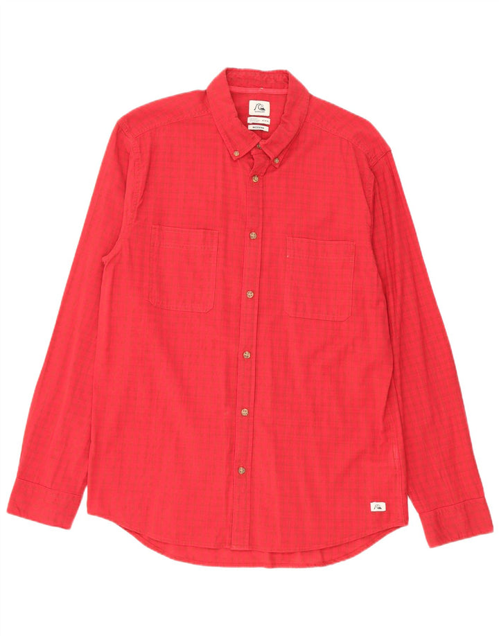 Camicia Quiksilver da uomo Modern Fit in cotone a quadri rossi medi