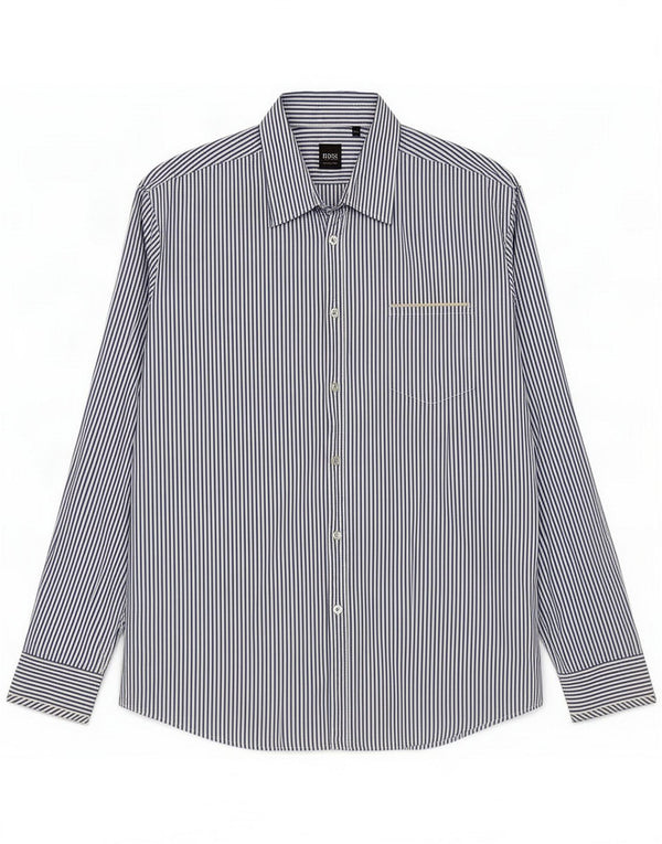 Camicia da uomo Hugo Boss 2XL Cotone gessato blu