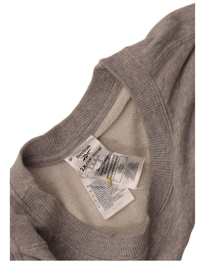 Felpa grafica da donna Reebok Jumper UK 22/24 2XL Poliestere chiazzato grigio