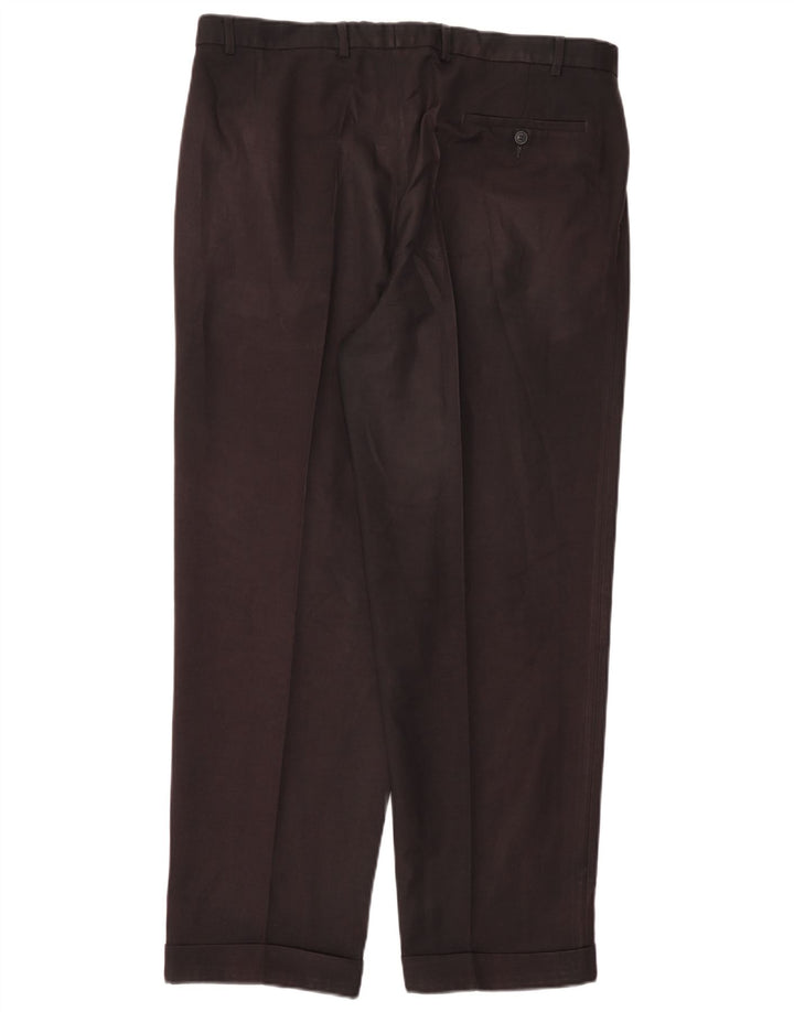 Pantaloni da abito con pegging da uomo Marks & Spencer W38 L31 poliestere blu navy