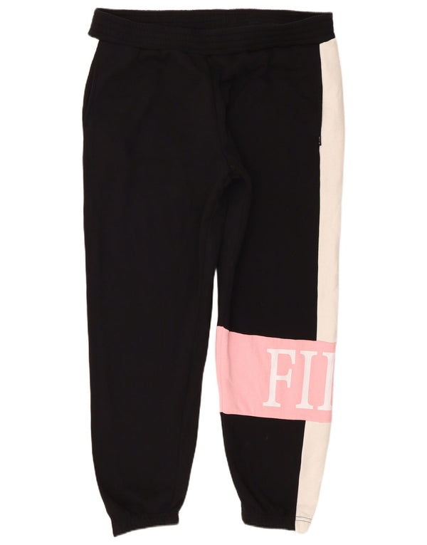 Pantaloni da tuta con grafica da donna Fila Joggers UK 18 XL Nero Colourblock