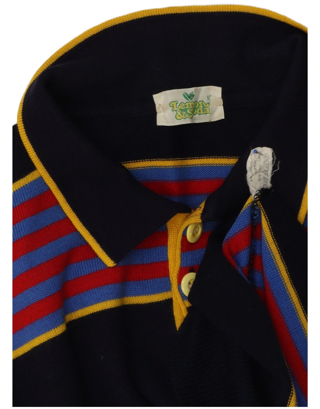 Maglione da uomo con collo alto Lemon & Soda Lana media a righe blu navy