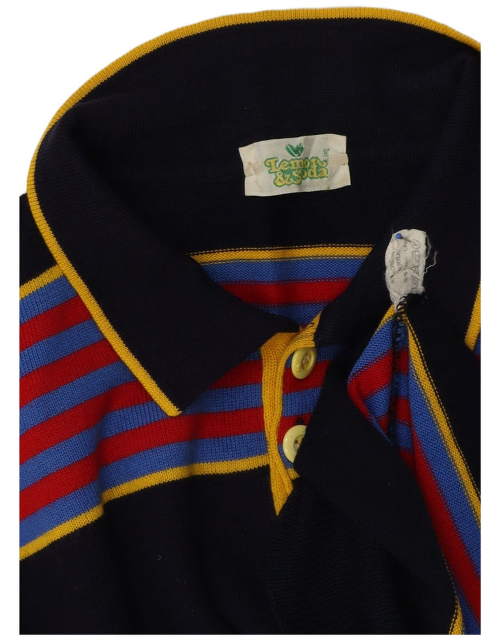 Maglione da uomo con collo alto Lemon & Soda Lana media a righe blu navy