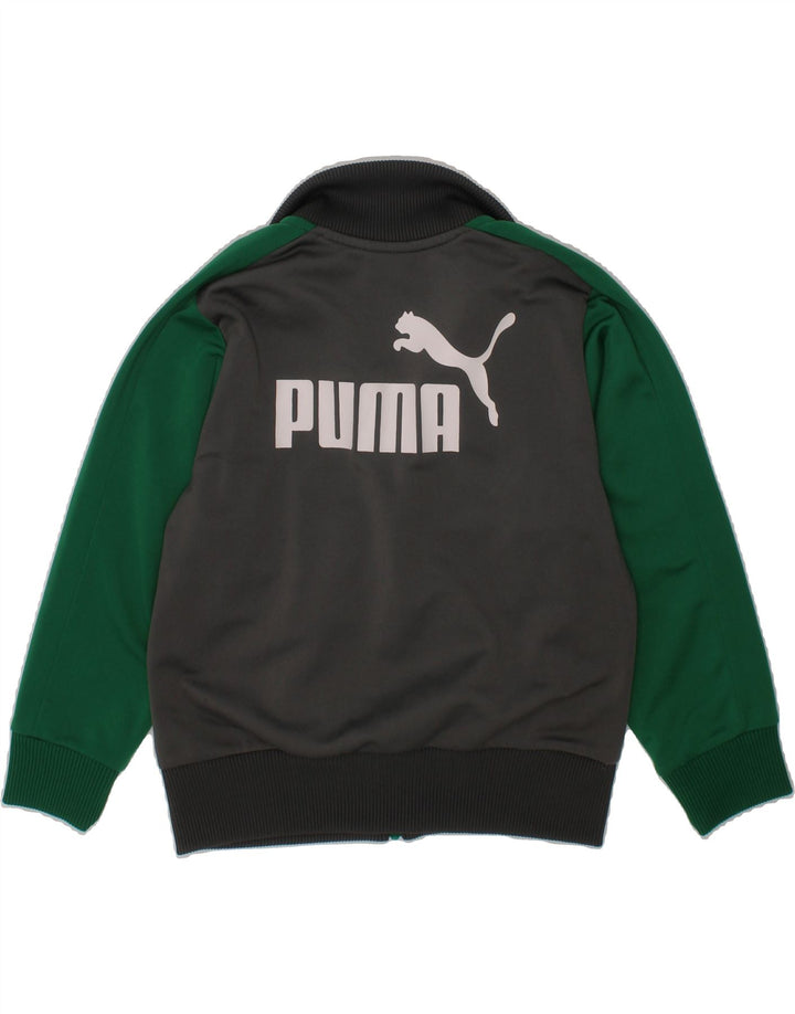 PUMA Boys Graphic Tracksuit Top Jacket 2-3 Years Grey Colourblock Vintage Puma and Second-Hand Puma from Messina Hembry 