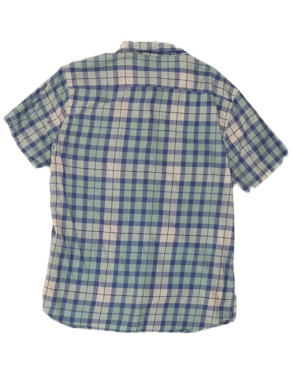 Camicia Lee da uomo slim fit a maniche corte XL in cotone a quadri blu