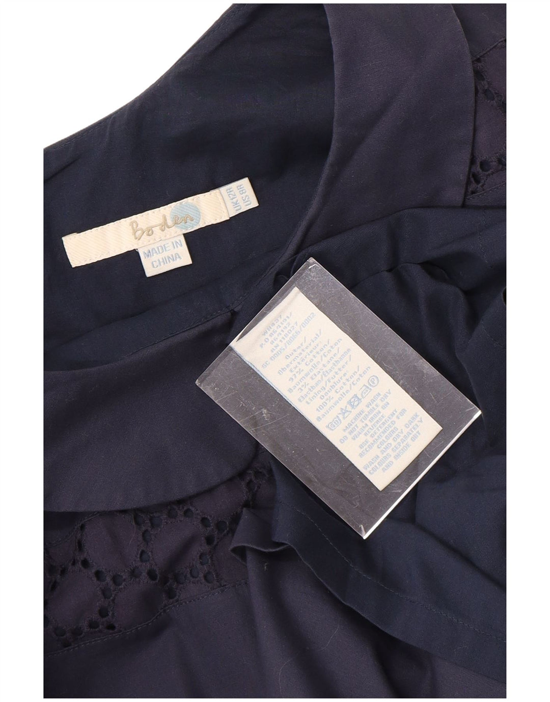 BODEN Womens Sleeveless Shift Dress UK 12 Medium Navy Blue Spotted Cotton