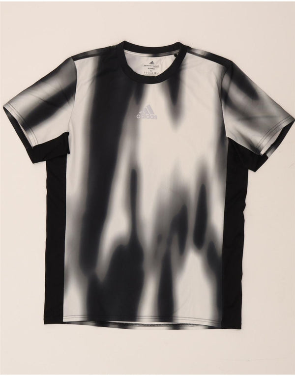 T-shirt Adidas Aeroready da uomo Top media nera Tie Dye