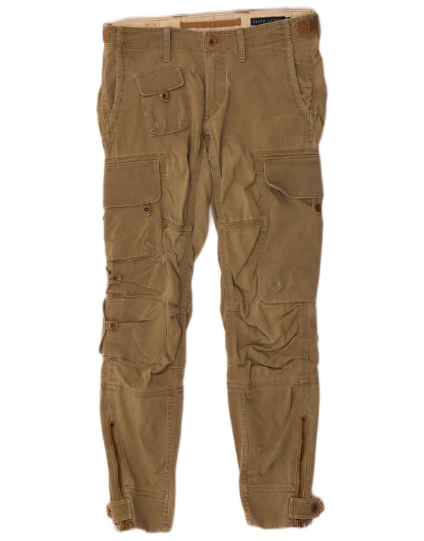 Pantaloni cargo slim da donna Ralph Lauren US 6 medi W29 L28 cotone kaki