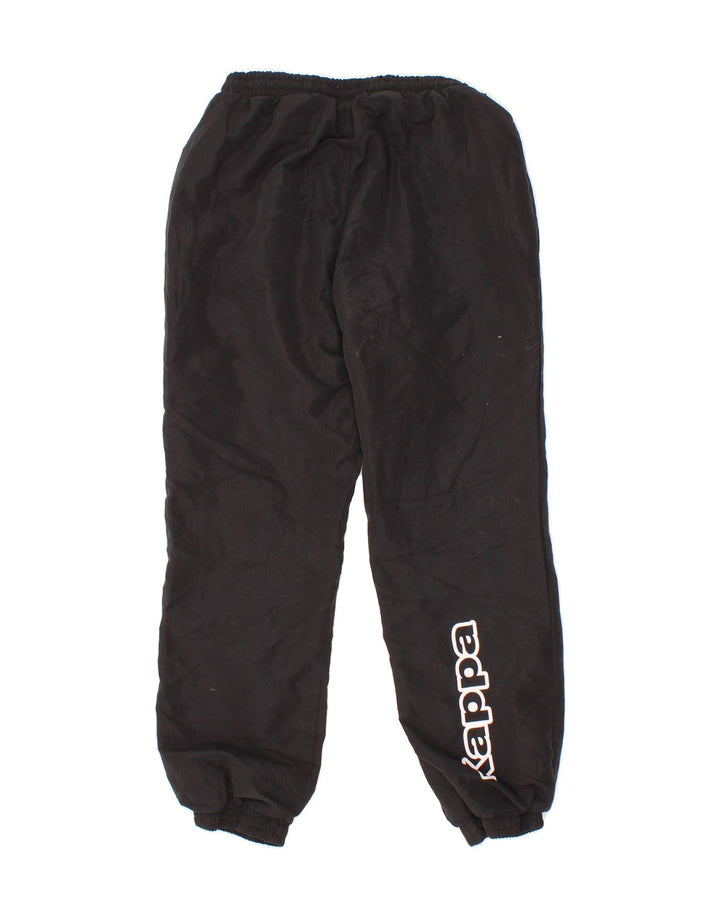 KAPPA Boys Graphic Tracksuit Trousers Joggers 11-12 Years Black Polyester Vintage Kappa and Second-Hand Kappa from Messina Hembry 