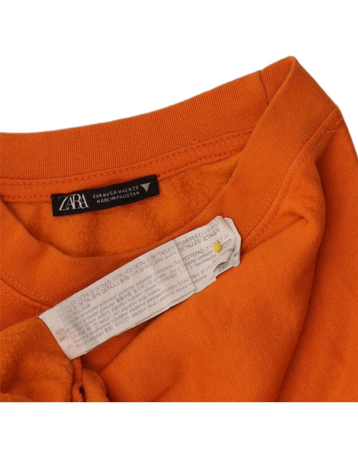 Felpa corta da donna Zara UK 14 Poliestere arancione medio