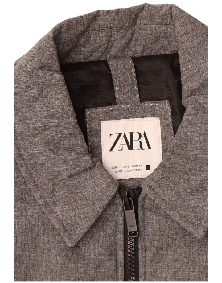 Giacca utility da uomo Zara UK 40 Large in poliestere grigio