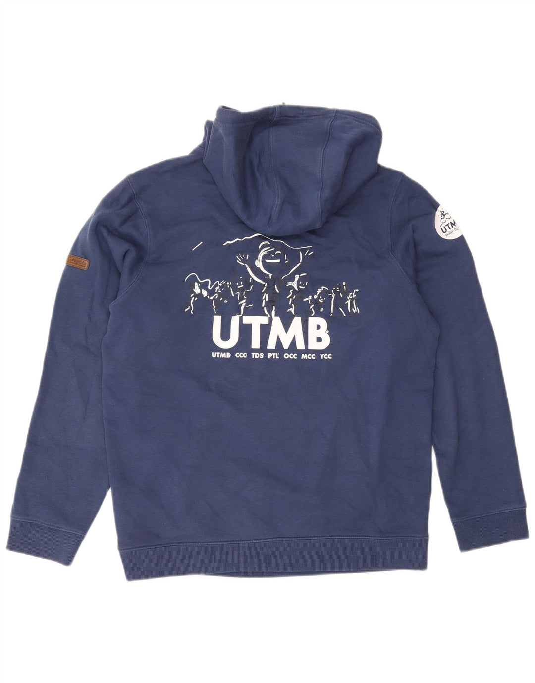 Felpa con cappuccio grafica da uomo Columbia, cotone medio blu navy