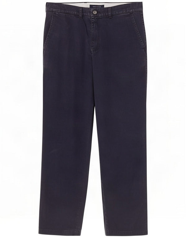 Tommy Hilfiger Uomo Pantaloni chino dritti W33 L32 Blu Navy Cotone