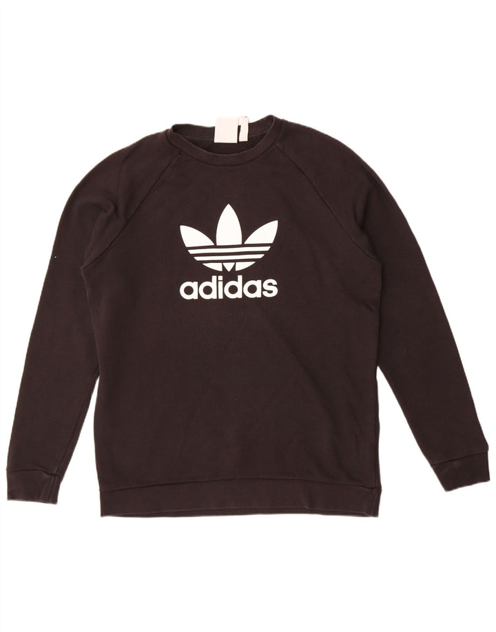 Felpa grafica da uomo Adidas Felpa media in cotone nero