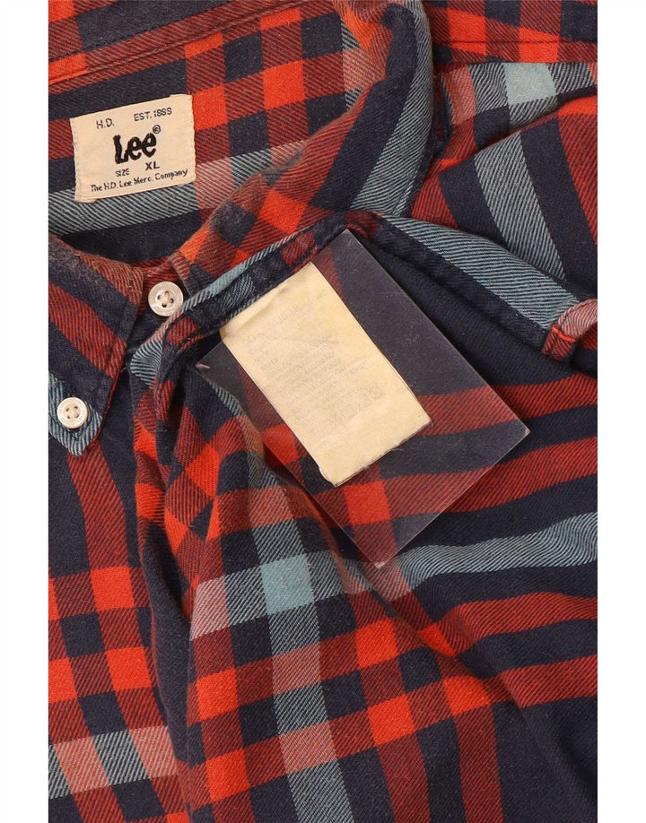 Camicia in flanella da uomo Lee XL in cotone a quadri blu
