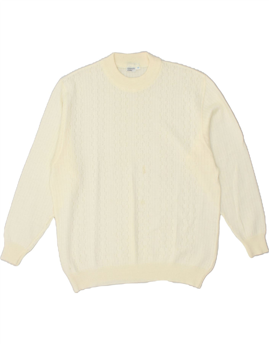 VINTAGE Womens Crew Neck Jumper Sweater IT 48 XL Off White Polyacrylic Vintage Vintage and Second-Hand Vintage from Messina Hembry 