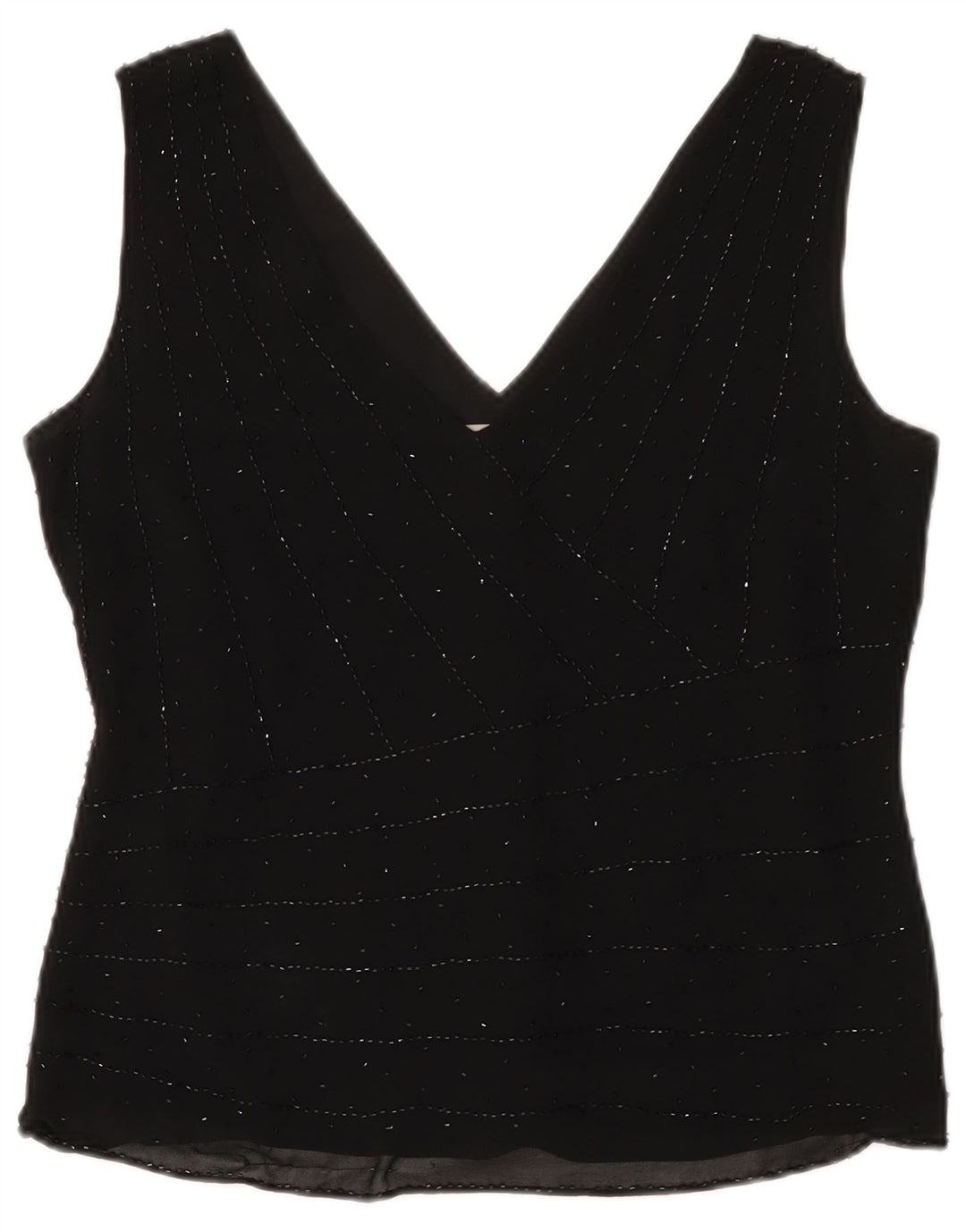 Camicetta senza maniche da donna Marks & Spencer UK 14 seta nera media