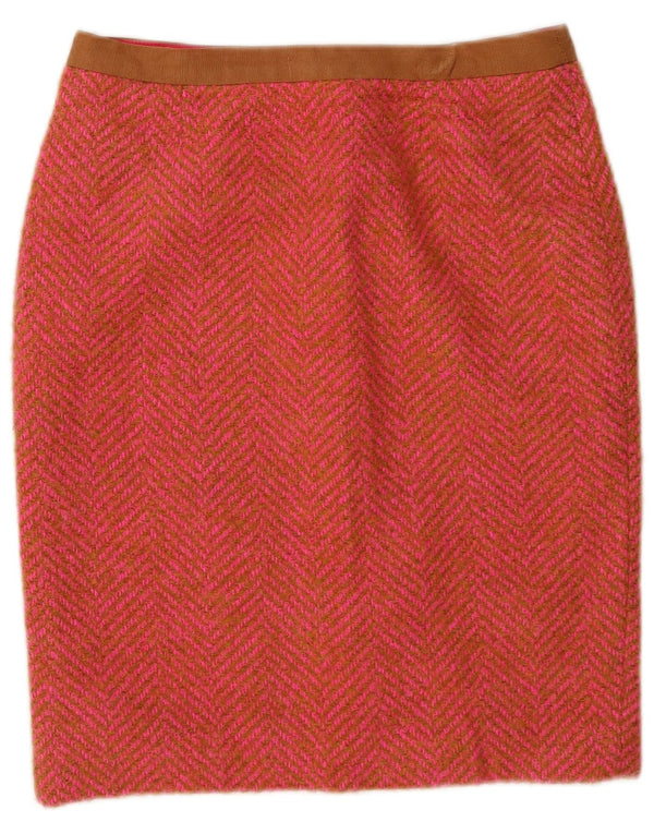 Gonna a tubino da donna Boden UK 10 piccola W27 acrilico rosa Chevron