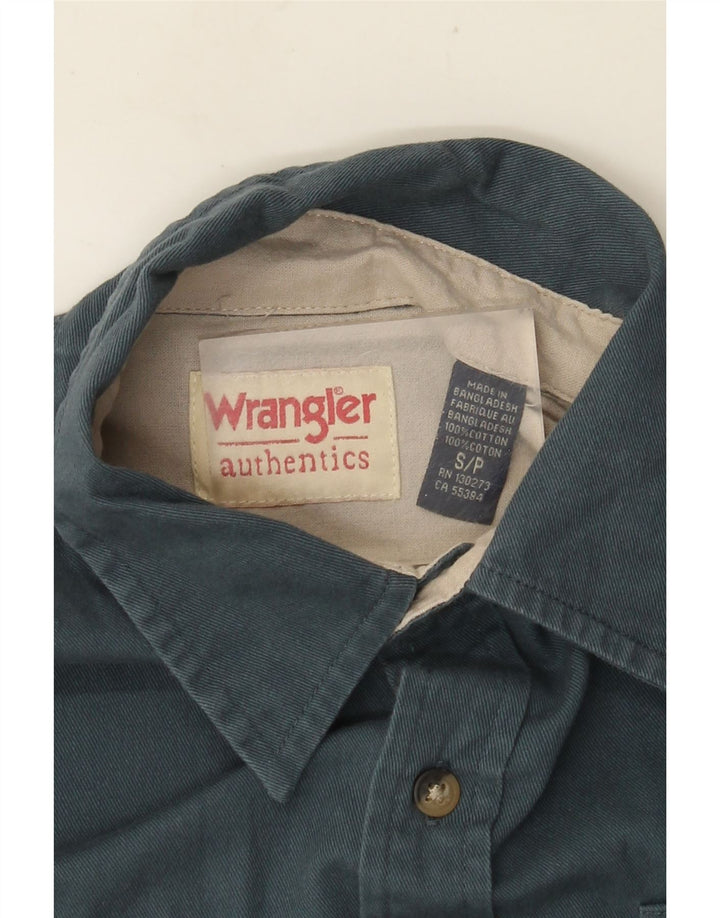 Camicia da uomo Wrangler piccola in cotone blu
