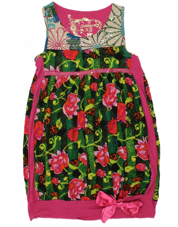 DESIGUAL Womens Bubble Dress UK 4 XS Multicoloured Floral
