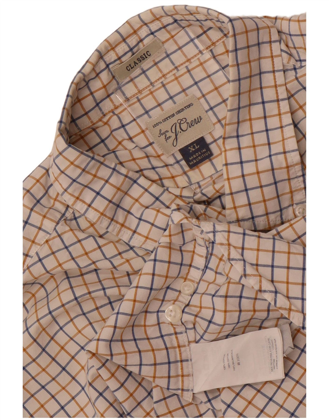 Camicia da uomo J. Crew vestibilità classica XL cotone a quadri bianchi