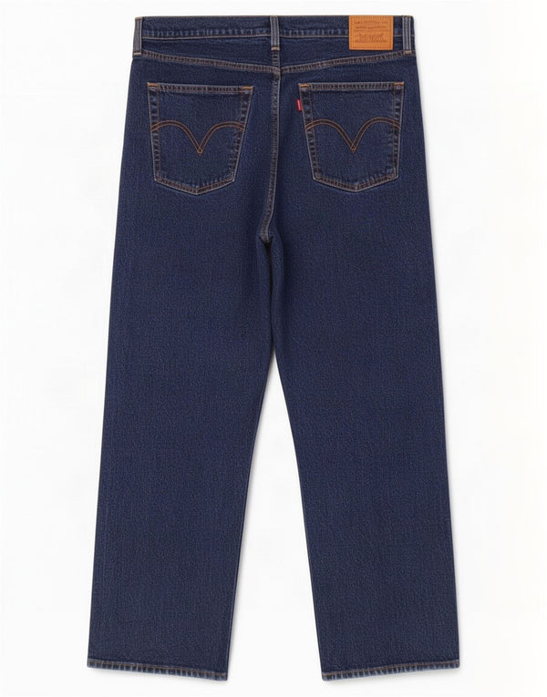 Jeans dritti a vita alta Levi's Ribcage da donna W32 L29 cotone blu navy