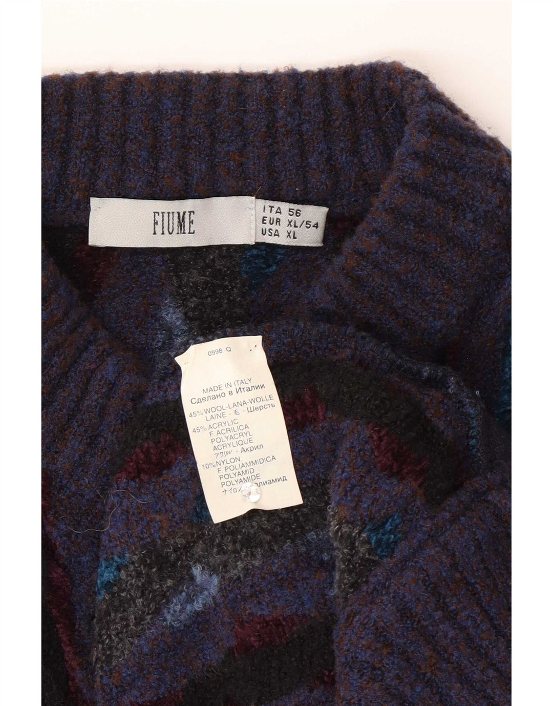 Maglione cardigan da uomo Regular Fit Fiume XL in lana a righe viola