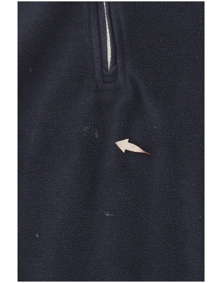 WEIRD FISH Maglione in pile oversize da donna con collo e zip UK 18 XL Blu navy