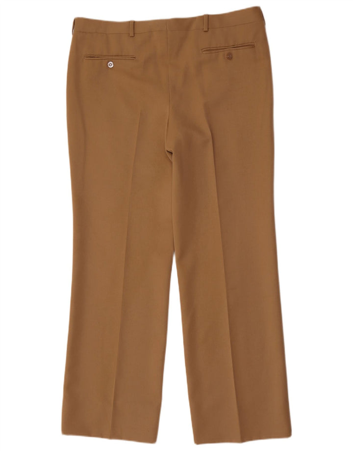 Pantaloni da abito dritti vintage da uomo W36 L30 Beige